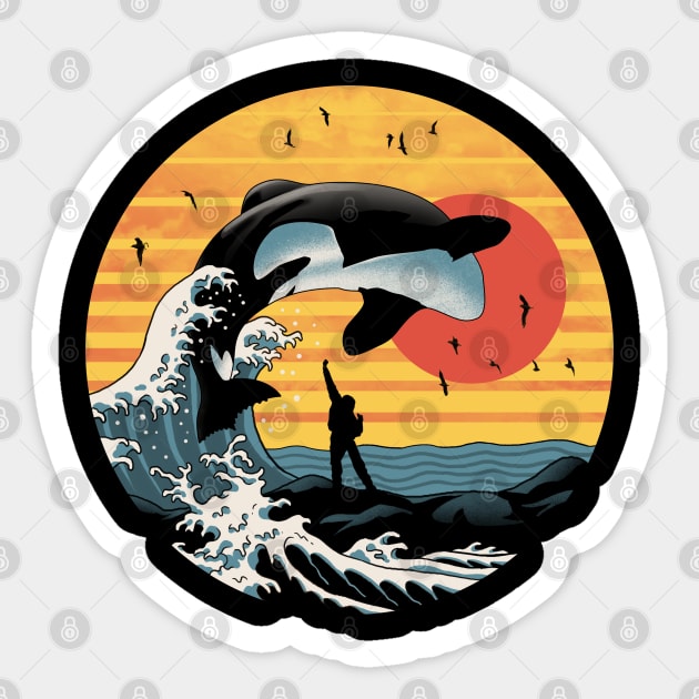 The Great Killer Whale Sticker by Vincent Trinidad Art